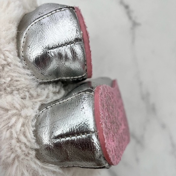 J crew Girls' metallic lodge moccasins sleepers in metallic silver pink size 2 - Picture 9 of 9